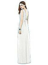 Rear View Thumbnail - White Natural Waist Sleeveless Shirred Skirt Dress