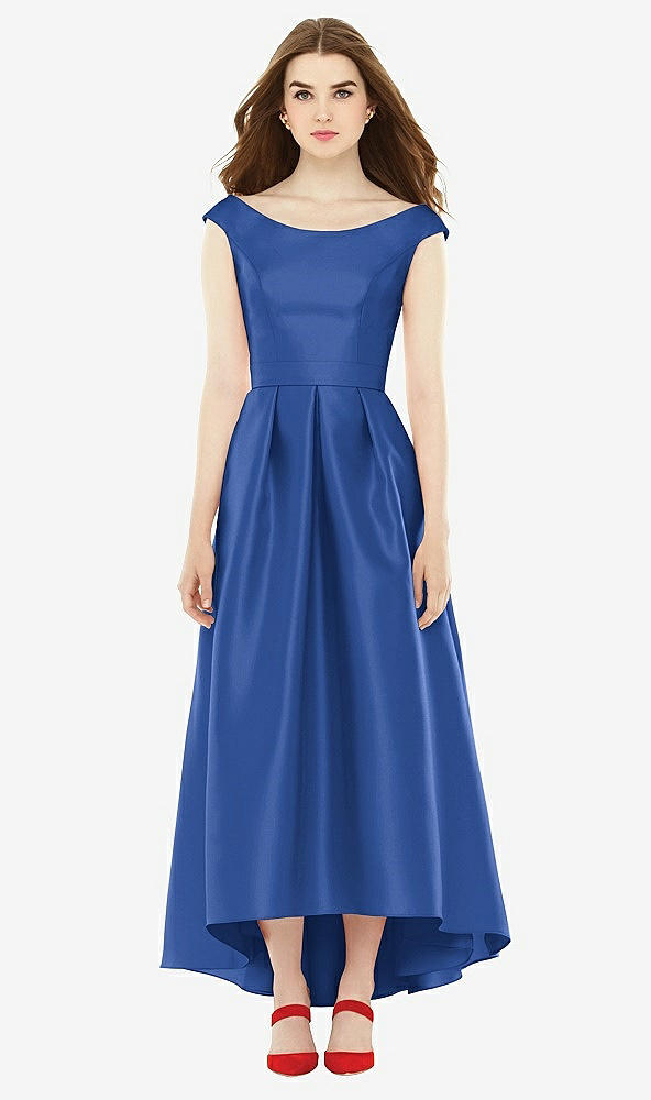 Front View - Classic Blue Alfred Sung Bridesmaid Dress D722