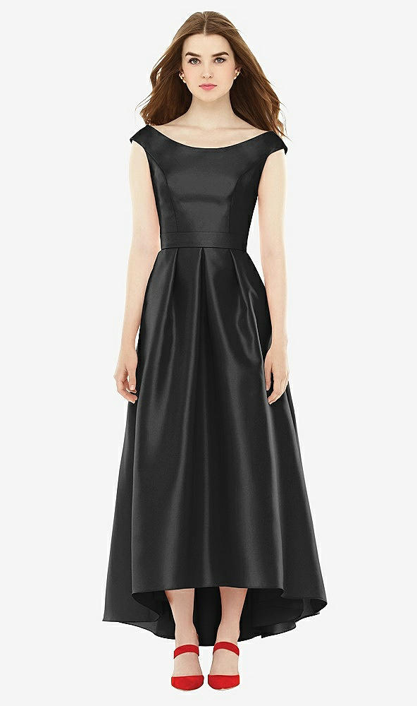 Front View - Black Alfred Sung Bridesmaid Dress D722