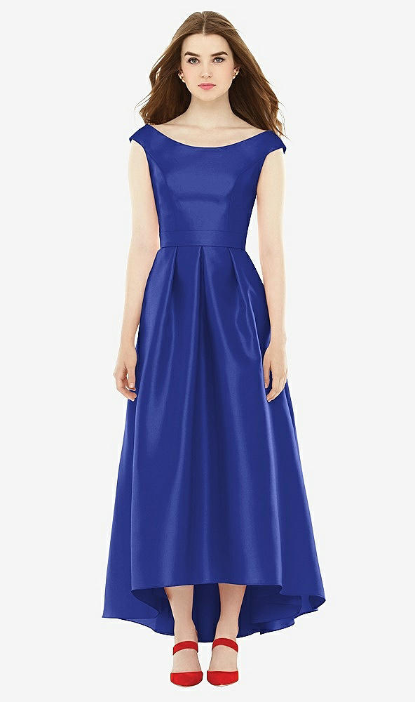 Front View - Cobalt Blue Alfred Sung Bridesmaid Dress D722