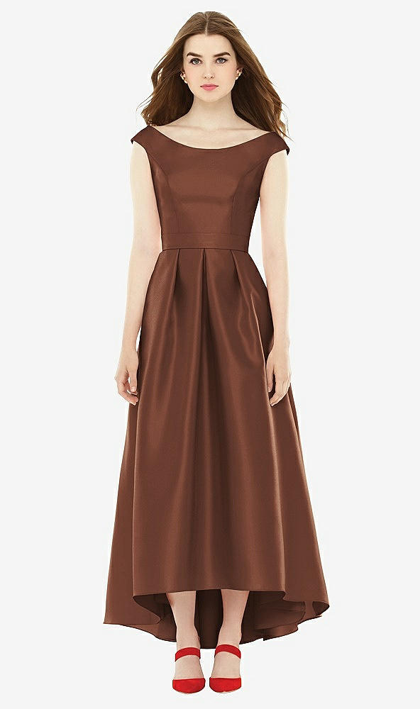 Front View - Cognac Alfred Sung Bridesmaid Dress D722