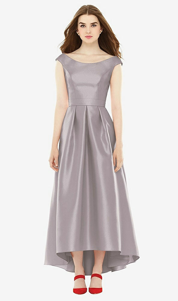 Front View - Cashmere Gray Alfred Sung Bridesmaid Dress D722