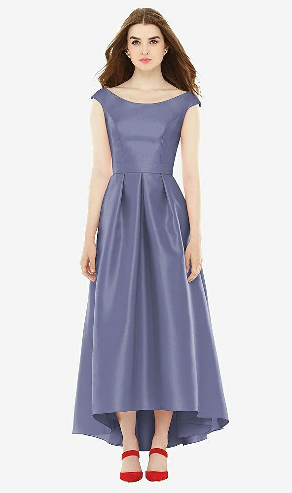 Front View - French Blue Alfred Sung Bridesmaid Dress D722