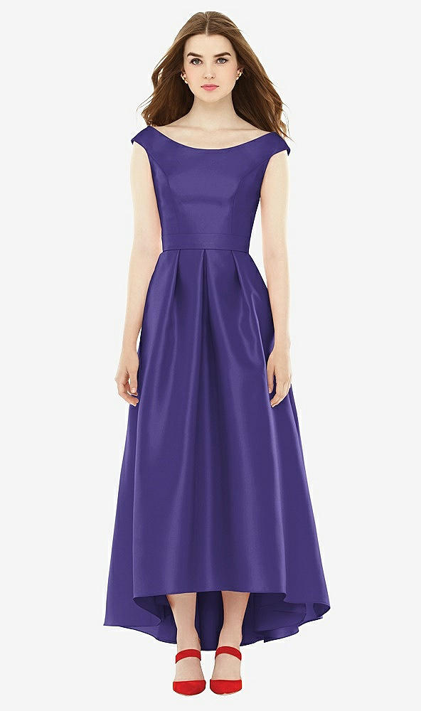 Front View - Grape Alfred Sung Bridesmaid Dress D722