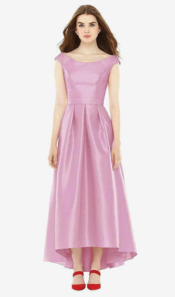 Front View - Powder Pink Alfred Sung Bridesmaid Dress D722