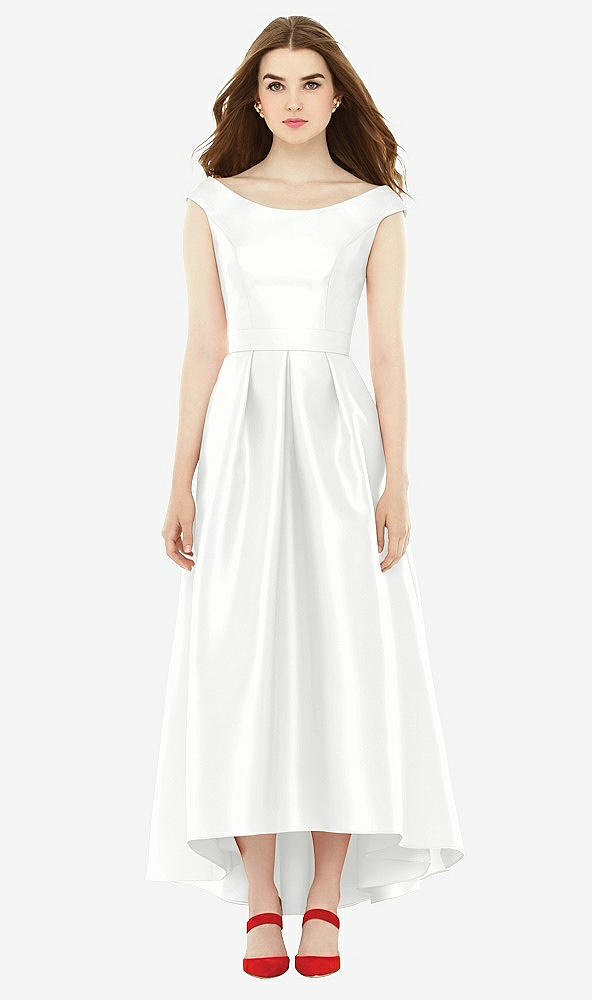 Front View - White Alfred Sung Bridesmaid Dress D722