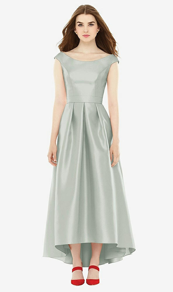 Front View - Willow Green Alfred Sung Bridesmaid Dress D722