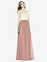 Front View Thumbnail - Neu Nude & Ivory Full Length Strapless Satin Twill dress with Pockets