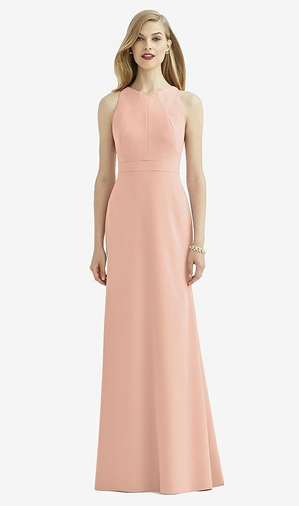 Front View - Pale Peach After Six Bridesmaid Dress 6740