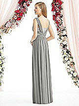 Rear View Thumbnail - Chelsea Gray & Metallic Silver After Six Bridesmaid Dress 6741