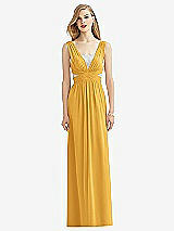 Front View Thumbnail - NYC Yellow & Metallic Silver After Six Bridesmaid Dress 6741