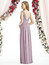 Rear View Thumbnail - Suede Rose & Metallic Silver After Six Bridesmaid Dress 6741