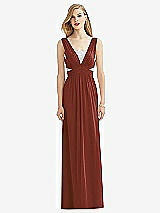 Front View Thumbnail - Auburn Moon & Metallic Silver After Six Bridesmaid Dress 6741