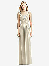 Front View Thumbnail - Champagne & Metallic Silver After Six Bridesmaid Dress 6741