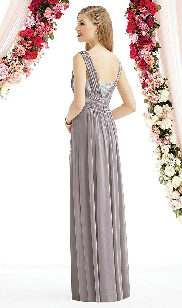 Back View - Cashmere Gray & Metallic Silver After Six Bridesmaid Dress 6741