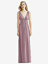 Front View Thumbnail - Dusty Rose & Metallic Silver After Six Bridesmaid Dress 6741