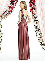 Rear View Thumbnail - English Rose & Metallic Silver After Six Bridesmaid Dress 6741