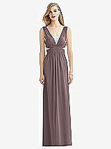 Front View Thumbnail - French Truffle & Metallic Silver After Six Bridesmaid Dress 6741