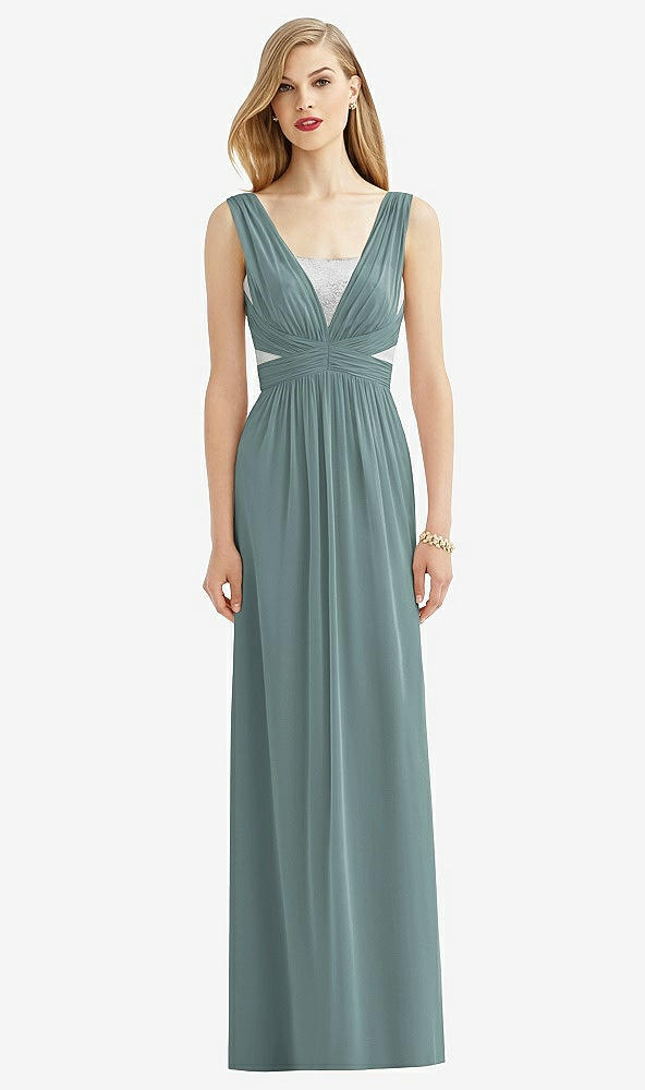 Front View - Icelandic & Metallic Silver After Six Bridesmaid Dress 6741