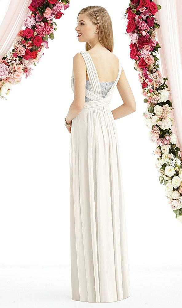 Back View - Ivory & Metallic Silver After Six Bridesmaid Dress 6741