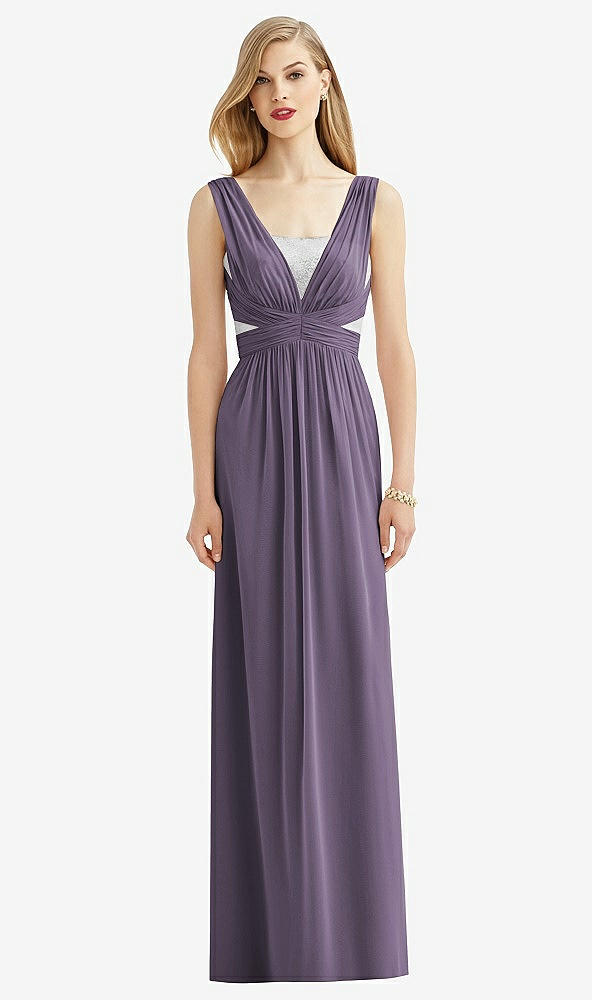 Front View - Lavender & Metallic Silver After Six Bridesmaid Dress 6741