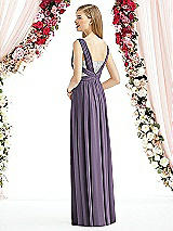 Rear View Thumbnail - Lavender & Metallic Silver After Six Bridesmaid Dress 6741