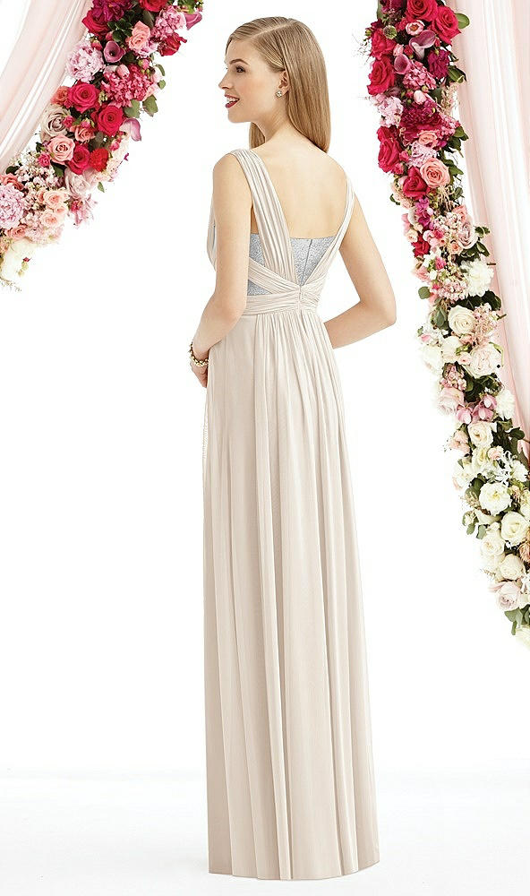 Back View - Oat & Metallic Silver After Six Bridesmaid Dress 6741