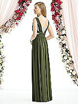 Rear View Thumbnail - Olive Green & Metallic Silver After Six Bridesmaid Dress 6741