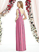Rear View Thumbnail - Orchid Pink & Metallic Silver After Six Bridesmaid Dress 6741