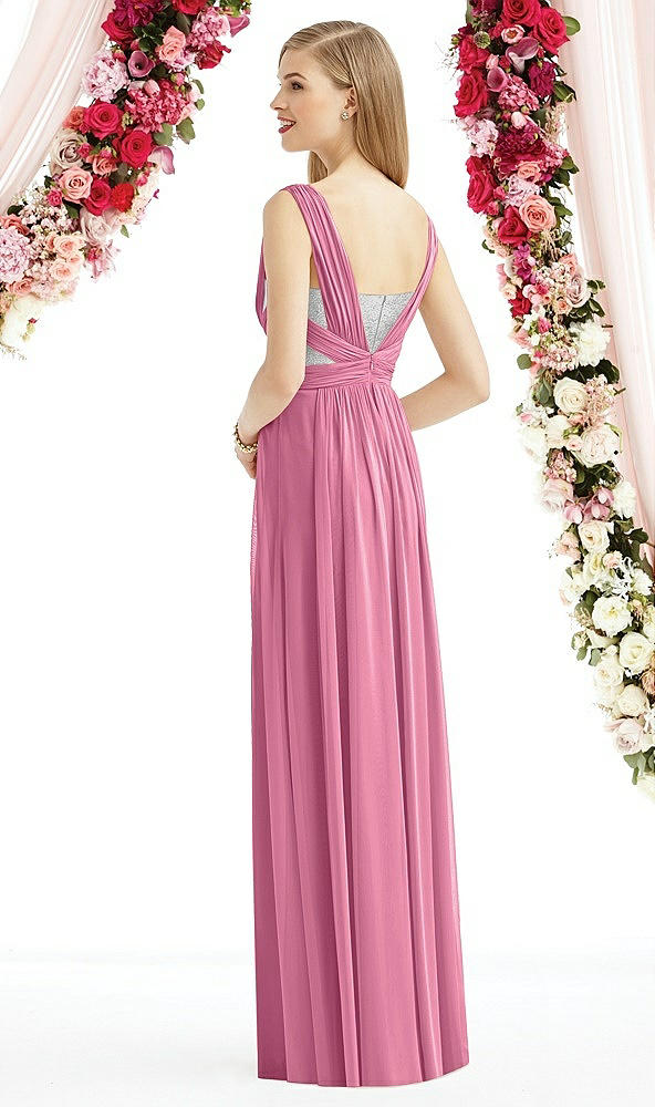 Back View - Orchid Pink & Metallic Silver After Six Bridesmaid Dress 6741