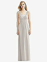 Front View Thumbnail - Oyster & Metallic Silver After Six Bridesmaid Dress 6741