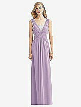 Front View Thumbnail - Pale Purple & Metallic Silver After Six Bridesmaid Dress 6741