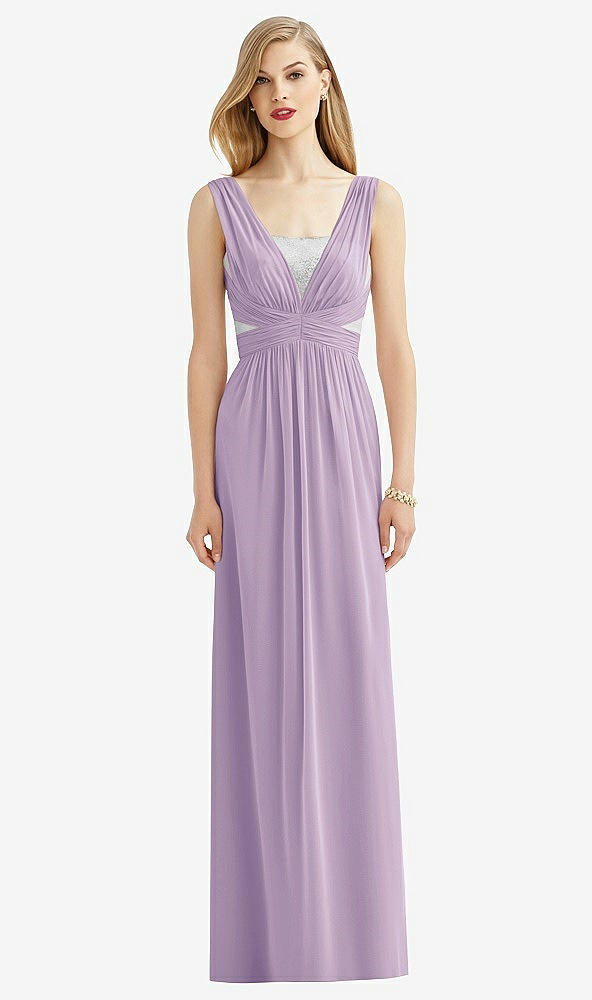 Front View - Pale Purple & Metallic Silver After Six Bridesmaid Dress 6741