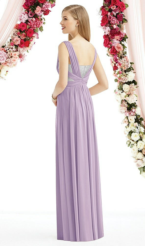 Back View - Pale Purple & Metallic Silver After Six Bridesmaid Dress 6741