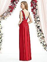 Rear View Thumbnail - Parisian Red & Metallic Silver After Six Bridesmaid Dress 6741