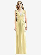 Front View Thumbnail - Pale Yellow & Metallic Silver After Six Bridesmaid Dress 6741