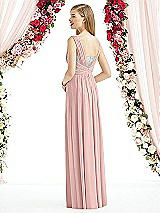 Rear View Thumbnail - Rose - PANTONE Rose Quartz & Metallic Silver After Six Bridesmaid Dress 6741