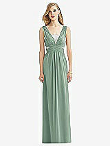 Front View Thumbnail - Seagrass & Metallic Silver After Six Bridesmaid Dress 6741