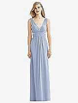 Front View Thumbnail - Sky Blue & Metallic Silver After Six Bridesmaid Dress 6741