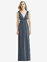 Front View Thumbnail - Silverstone & Metallic Silver After Six Bridesmaid Dress 6741