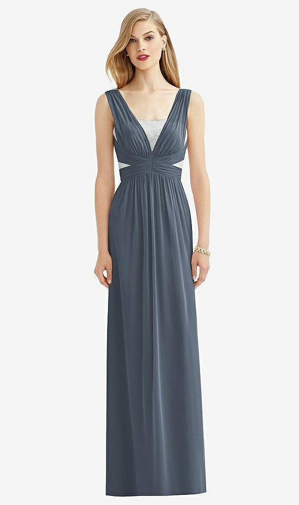 Front View - Silverstone & Metallic Silver After Six Bridesmaid Dress 6741