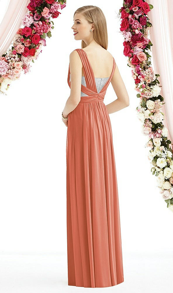 Back View - Terracotta Copper & Metallic Silver After Six Bridesmaid Dress 6741