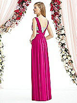 Rear View Thumbnail - Think Pink & Metallic Silver After Six Bridesmaid Dress 6741
