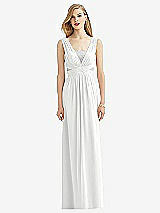 Front View Thumbnail - White & Metallic Silver After Six Bridesmaid Dress 6741