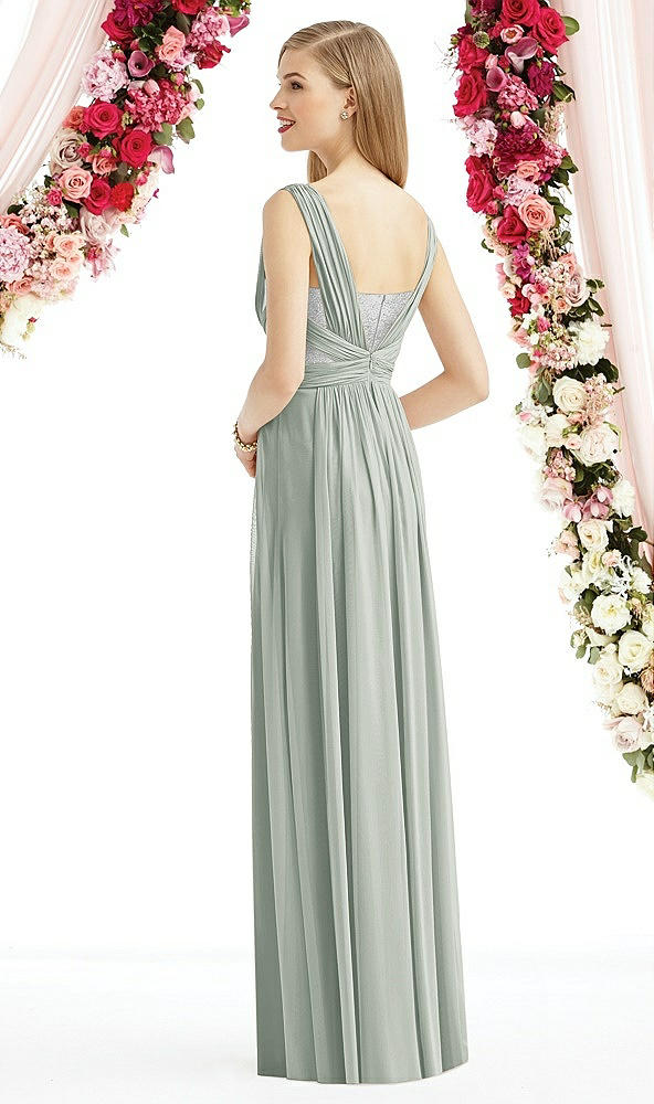 Back View - Willow Green & Metallic Silver After Six Bridesmaid Dress 6741