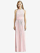Front View Thumbnail - Ballet Pink Halter Lux Chiffon Sequin Bodice Dress