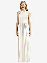 Front View Thumbnail - Ivory Halter Lux Chiffon Sequin Bodice Dress
