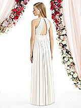 Rear View Thumbnail - Ivory Halter Lux Chiffon Sequin Bodice Dress