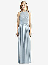 Front View Thumbnail - Mist Halter Lux Chiffon Sequin Bodice Dress