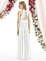 Rear View Thumbnail - White Halter Lux Chiffon Sequin Bodice Dress